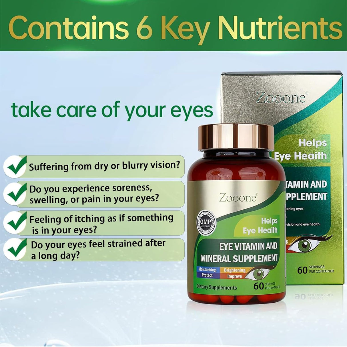 Zooone Suplemento de Luteína para la Salud Ocular, 60 pcs
