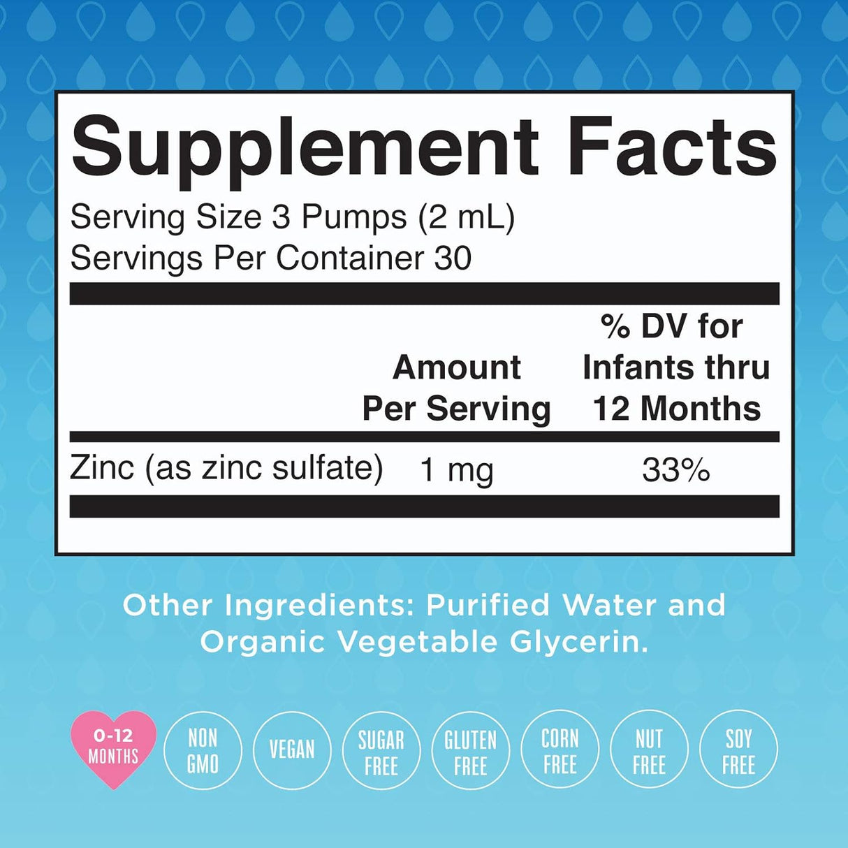 Suplemento Zinc iónico líquido infantil con glicerina 2 oz