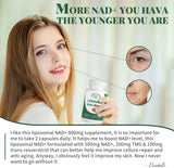 Suplemento Liposomal NAD+ Plus 800MG, Energía Celular y Antienvejecimiento