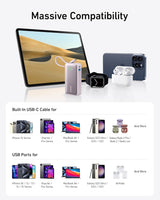 Cargador portátil de 10K con cable USB-C integrado PD 30