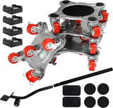 Dolly Móvil Grande, Carbono, 5 Ruedas, Carga 2200Lbs, Modelo X