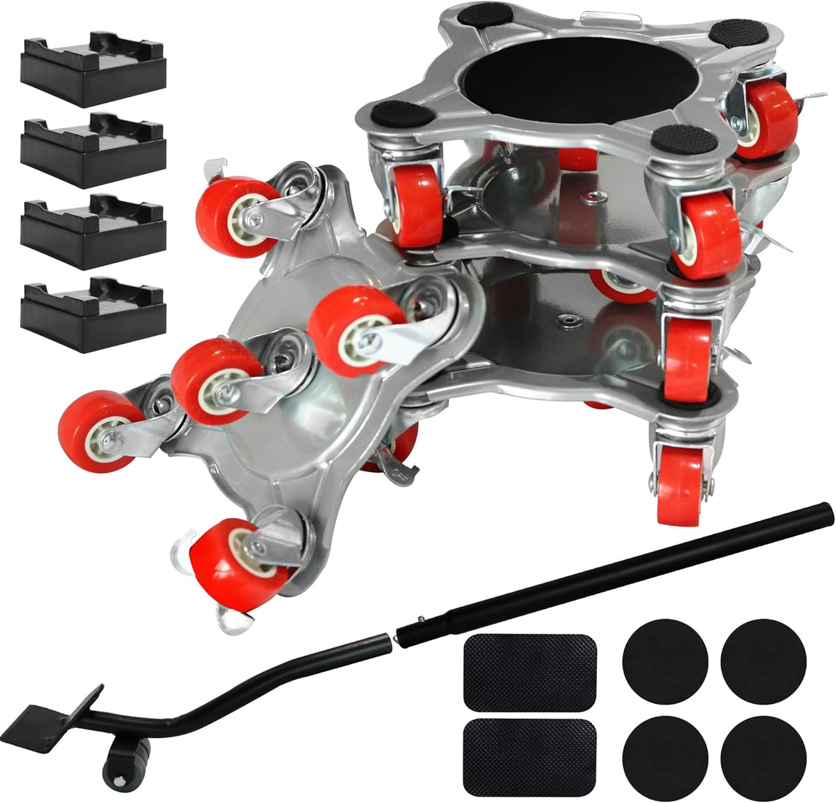 Dolly Móvil Grande, Carbono, 5 Ruedas, Carga 2200Lbs, Modelo X