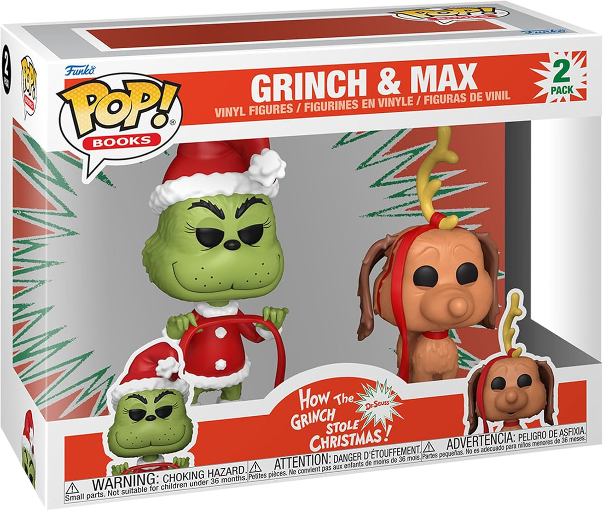 Funko Pop! Libros: El Grinch y Max, Paquete de 2 Figuras