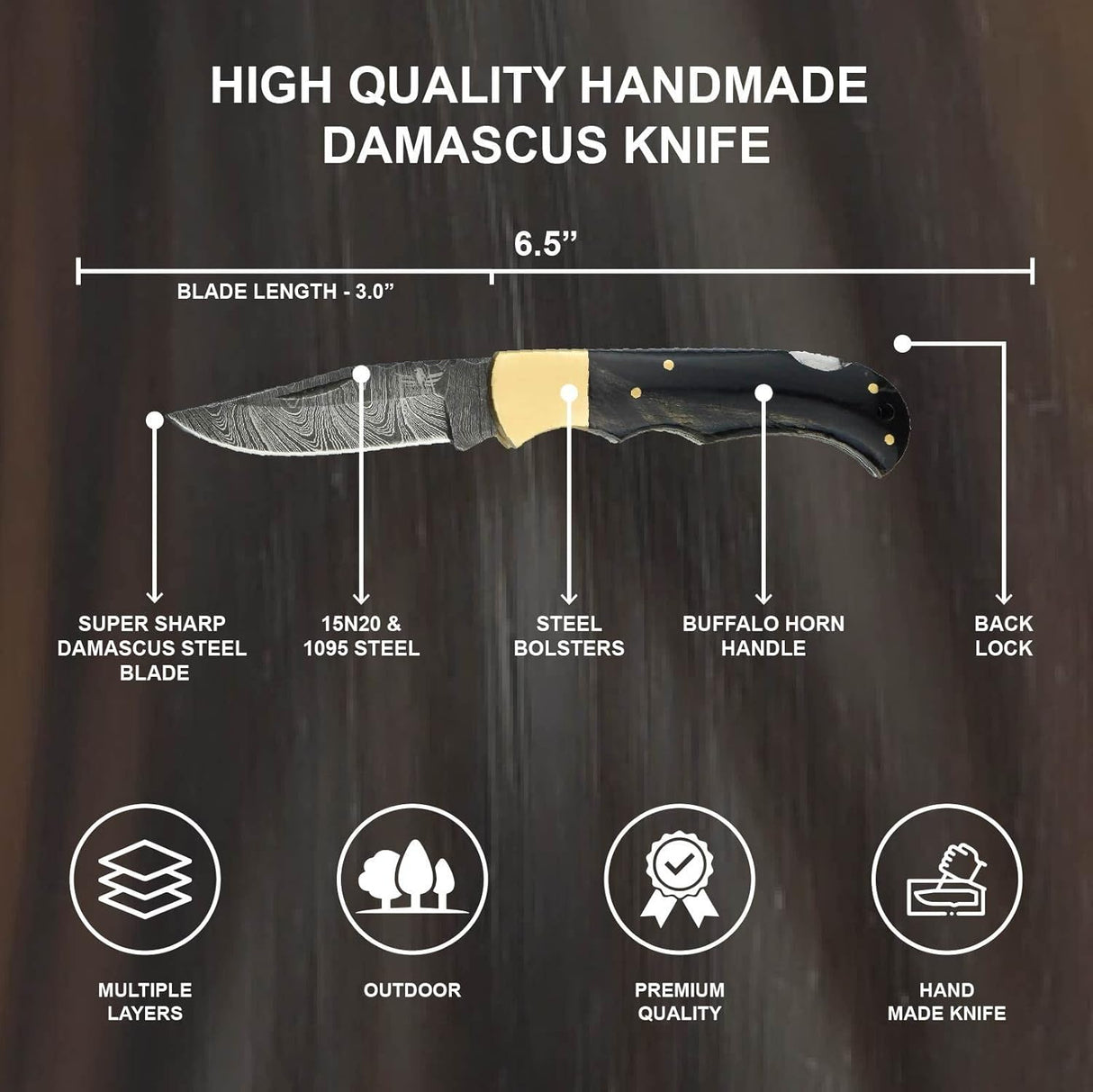 Cuchillo de bolsillo de 133 capas con afilador