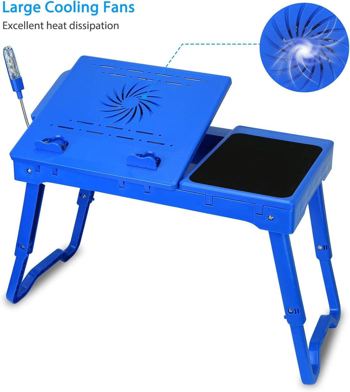 Mesa para computadora portátil con ventilador 4 puertos USB