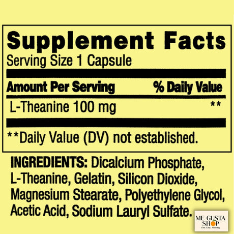Suplemento L-Teanina Spring Valley 100 mg 100 unidades