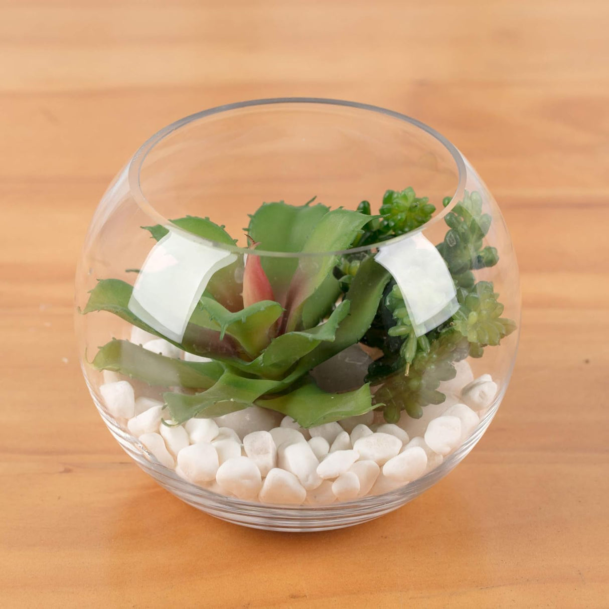 WGV - Jarrón de vidrio, diámetro de 8 pulgadas, altura 6.5 pulgadas, ancho abierto de 3.75 pulgadas, múltiples opciones de tamaño), maceta de burbujas transparentes para decoración del hogar, eventos