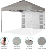 Toldo desplegable fácil con pared lateral y funda portátil