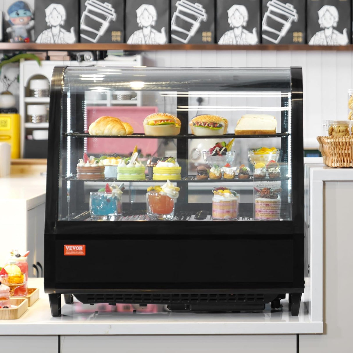 Vitrina Pastelera VEVOR 3.5 Cu.Ft., 2 Niveles, Modelo XCW-100L