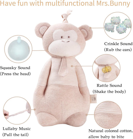 Juguete de peluche COTTONEBEBE, música de cuna, mono