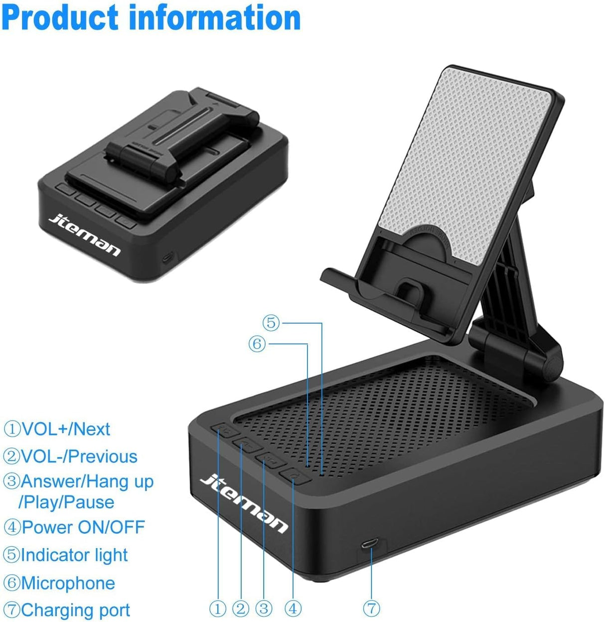 Soporte para teléfono celular con altavoz y base