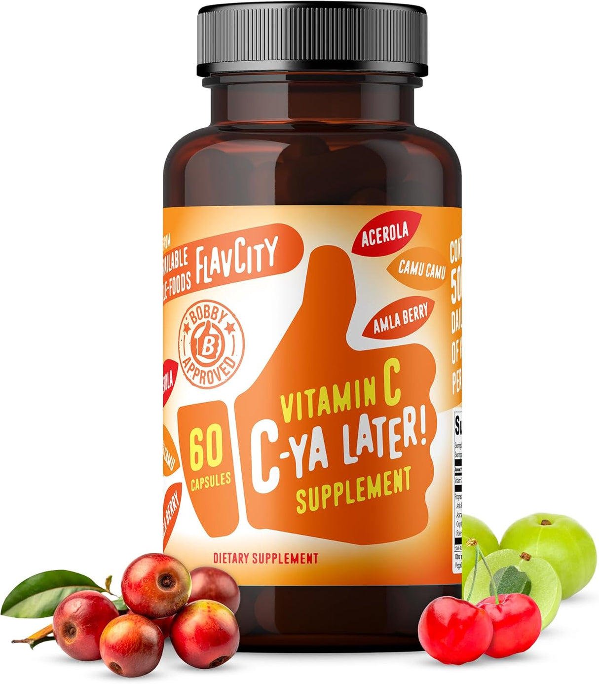 Suplemento de Vitamina C FlavCity, Inmunidad, 60 cápsulas