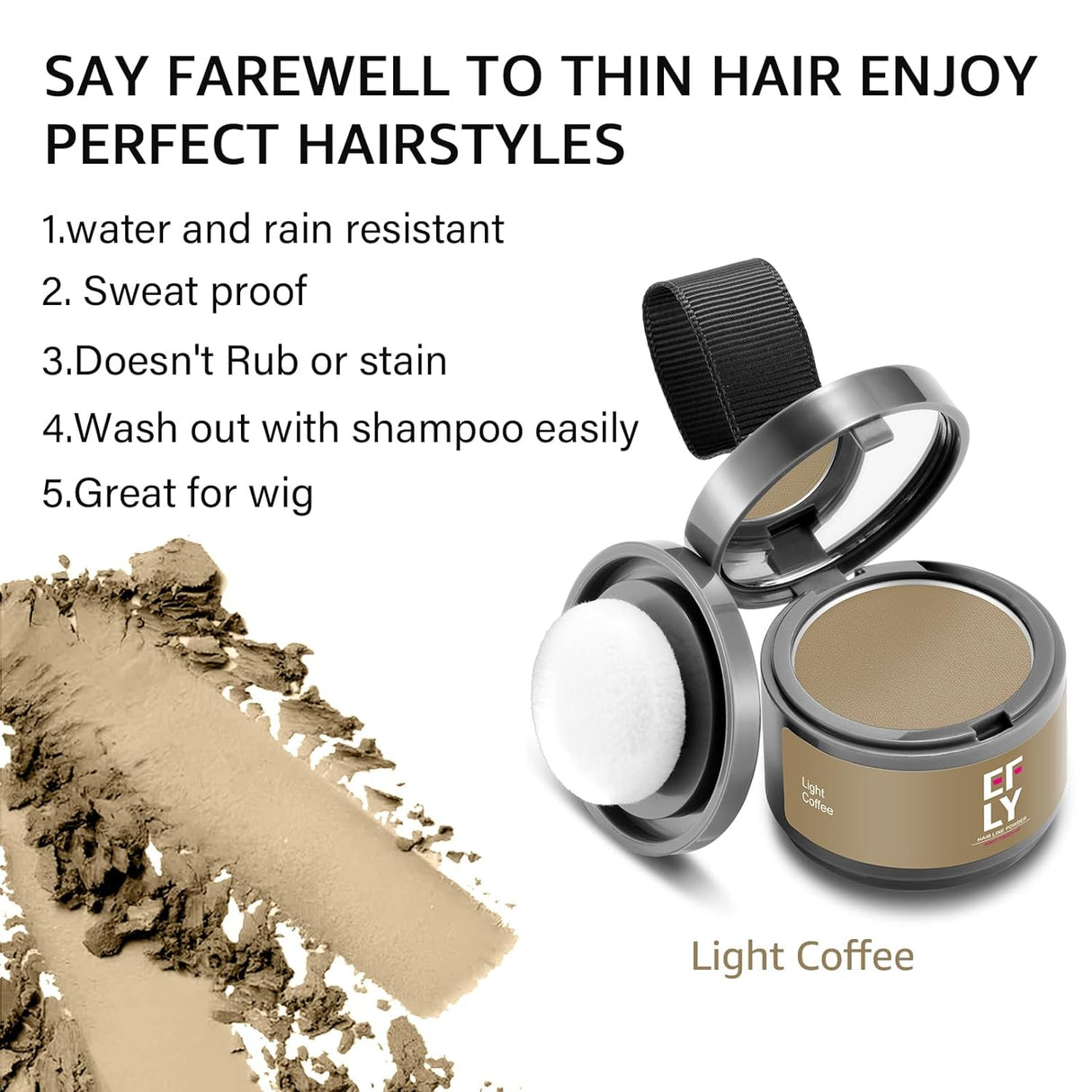 Polvo Retoca Raíces y Cubre Canas para Cabello y Cejas