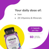 Suplemento nutricional con hierro, zinc, vitaminas B 60 und