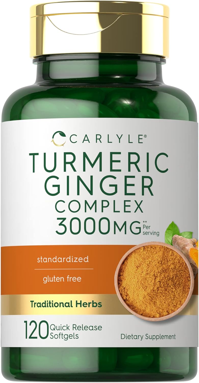 Suplemento de Cúrcuma y Jengibre Carlyle 3000 mg, 120 cápsulas