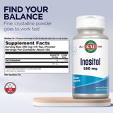 KAL Polvo de Inositol 550mg, Salud Cerebral, 102 Servings