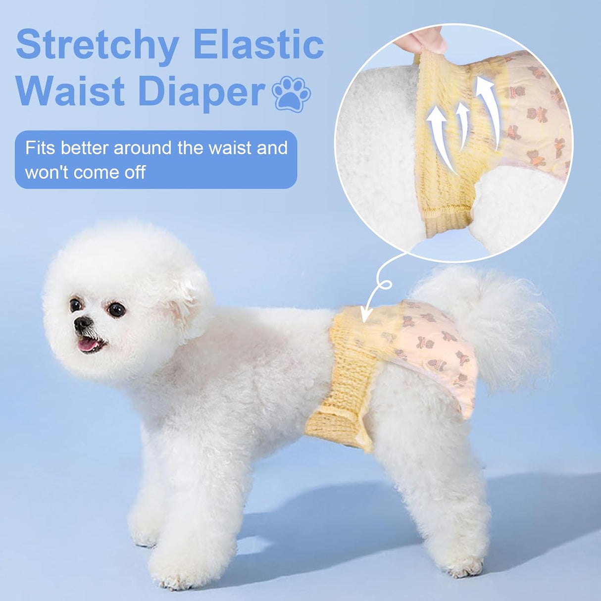 Pañales desechables perras cintura elástica para cachorros
