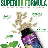 Suplemento de Ashwagandha 2100mg - Antioxidante, 60 Cápsulas