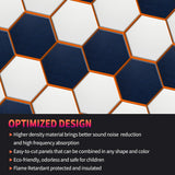 Paneles Acústicos Hexagonales, Mollywell, Alta Densidad, 14x12x0.4