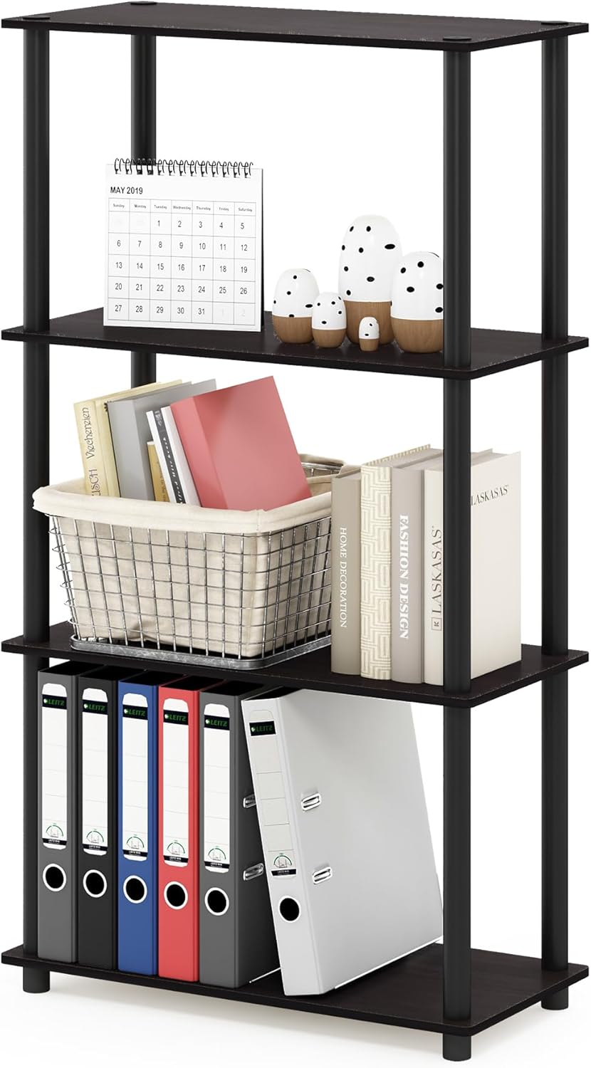 Estante Multipropósito 4 Niveles Furinno, Tubos Redondos, Modelo