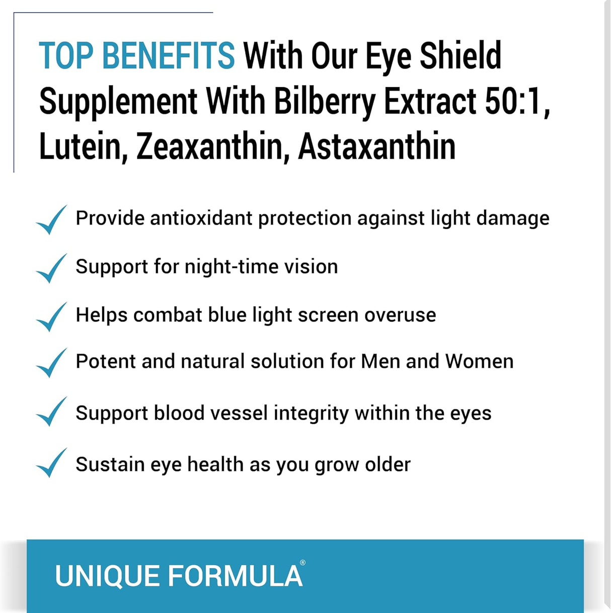 Suplemento de protección ocular con arándano betacaroteno 90