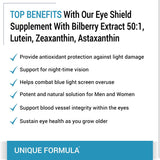 Suplemento de protección ocular con arándano betacaroteno 90