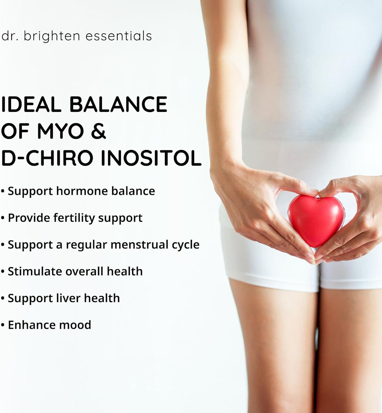 Dr. Brighten Myoinositol Plus: Hormonal y PCOS, Fórmula 60 caps