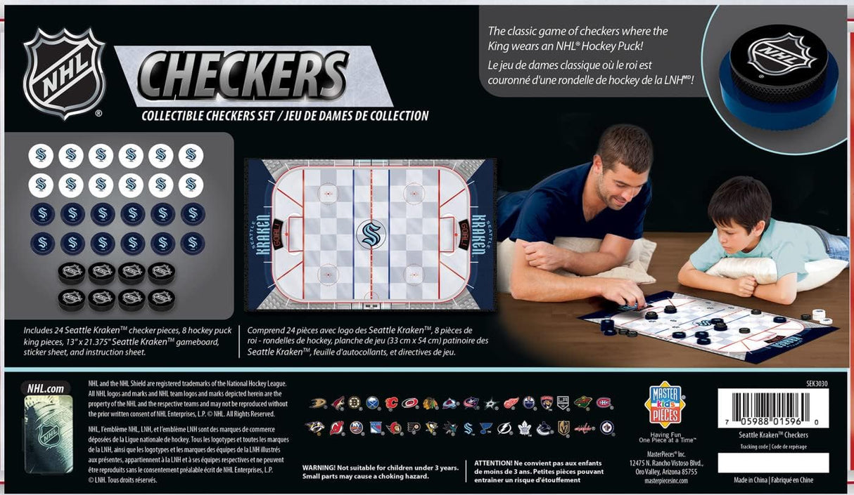 Juego de Mesa de Damas NHL Seattle Kraken - MasterPieces