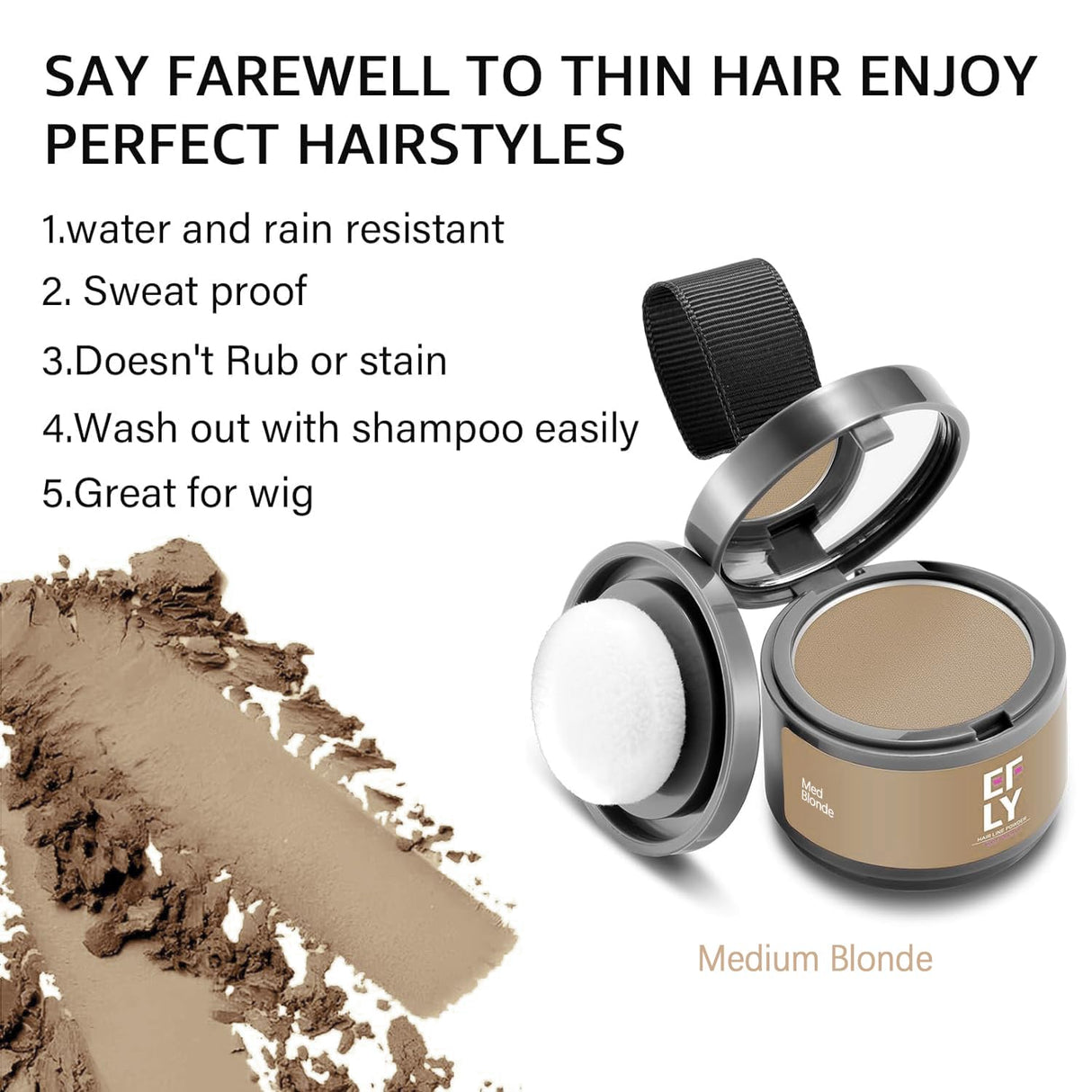 Polvo Retoca Raíces y Cabello Fino para Mujeres y Hombres