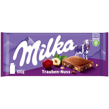 Chocolate con Pasas y Nueces Milka 100g (Pack de 20)