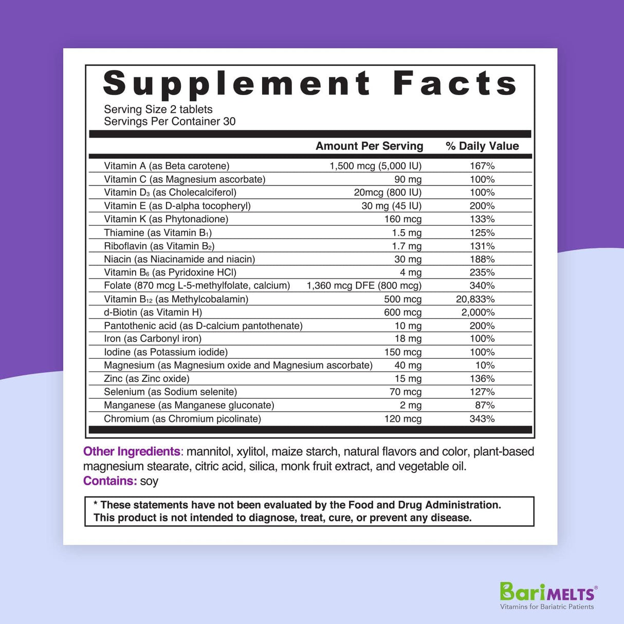 Suplementos Alimenticios Multivitamínico con hierro