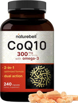 CoQ10 Omega 3 300mg 240 Cápsulas Suplemento Antioxidante