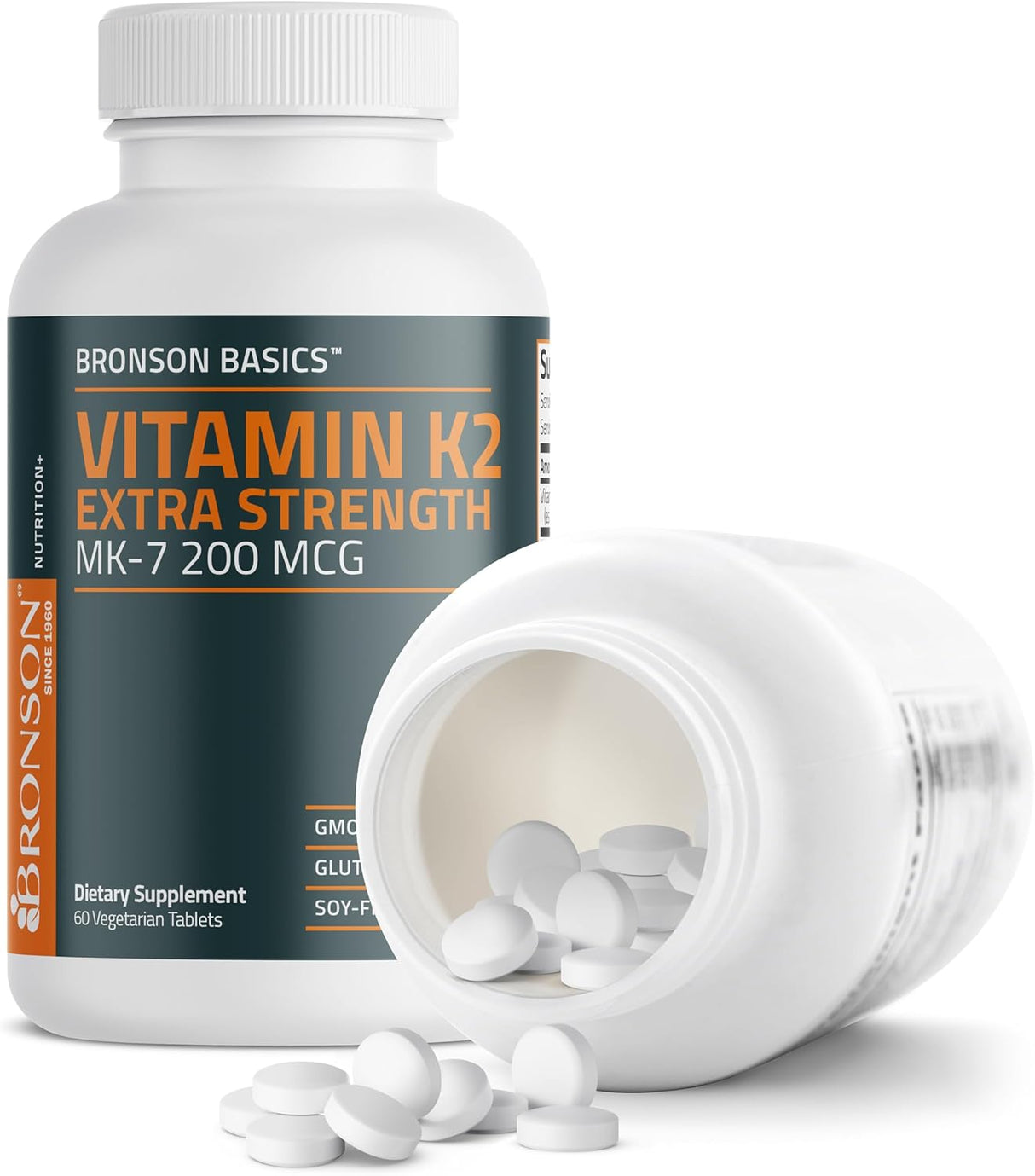 Bronson K2 MK-7 200mcg Extra Fuerza 60 tabletas vegetarian