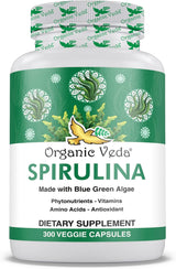 Cápsulas de Spirulina Orgánica 1500 mg  Suplemento Vegano