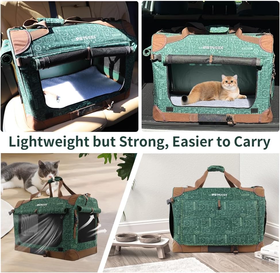 Transportadora de mascotas extra grande, plegable, 24x16.5x16
