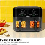 Freidora de aire de 6qt, CHEFMAN, 2 cestos, digital, doble