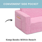 Silla convertible 2 en 1 de cama para niños, color rosa