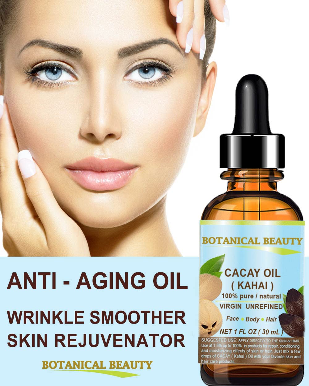 Aceite de Cacay Natural Antiarrugas con Retinol y Vitamina E