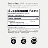 Suplemento Resveratrol trans de ultra alta potencia  60 cáp