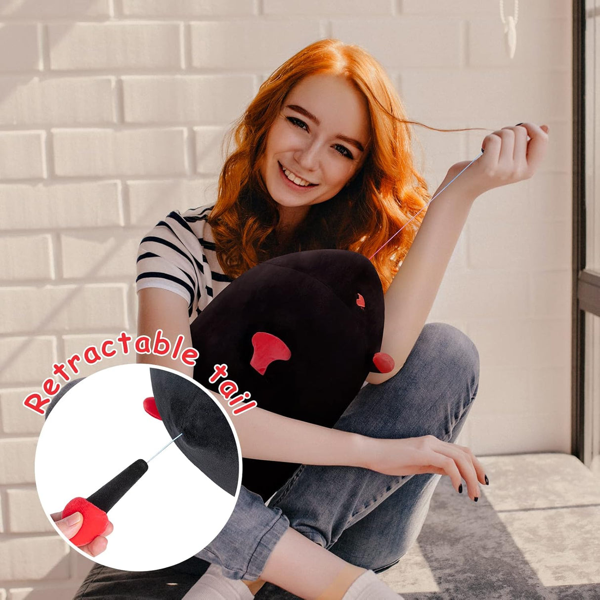 Peluche de gato negro de 16 pulgadas felpa suave