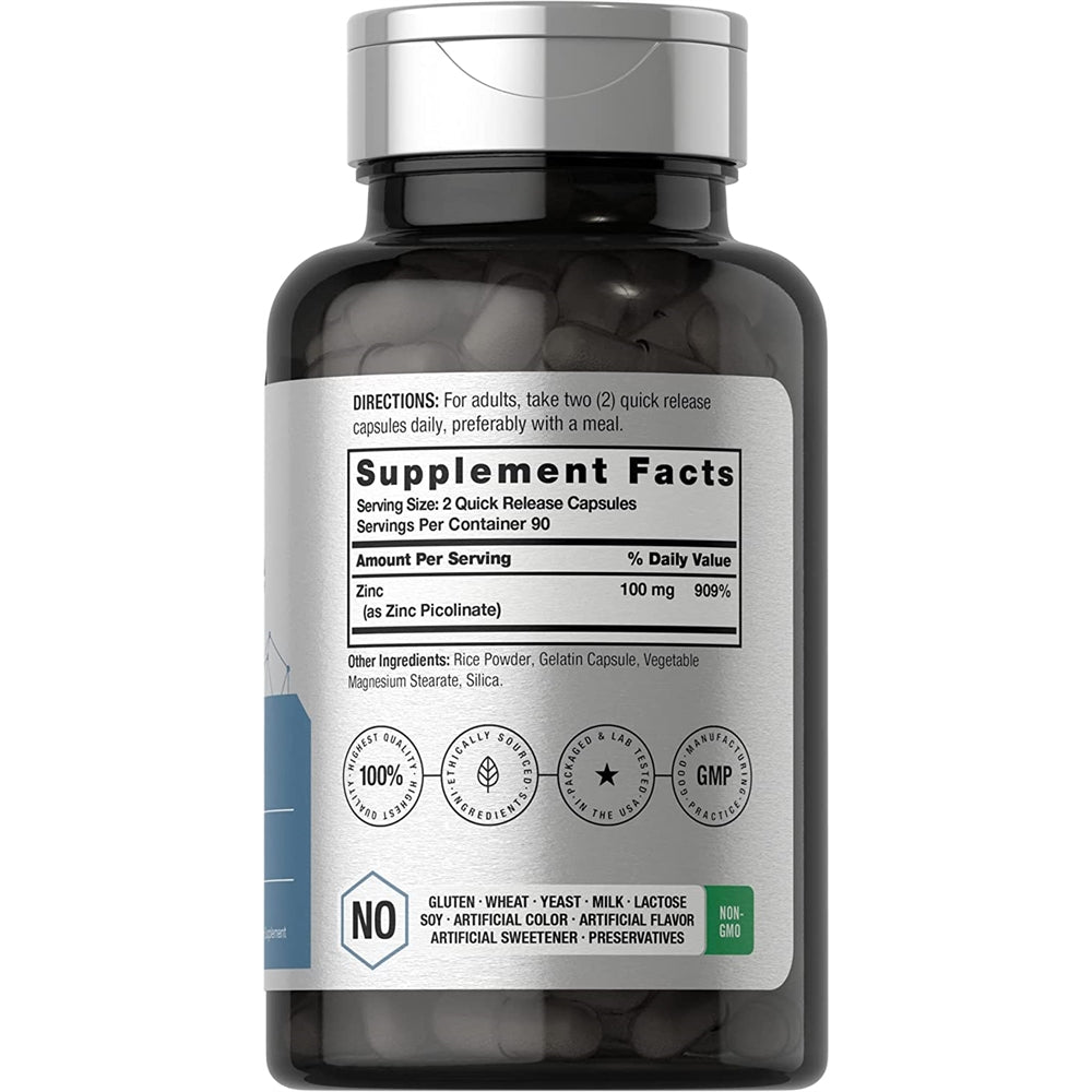 Suplementos Picolinato de zinc  180 und Sin OMG  sin gluten