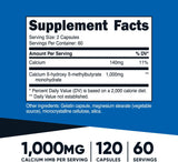 HMB Nutricost 1000mg, 120 Cápsulas, Gluten Free, Non-GMO
