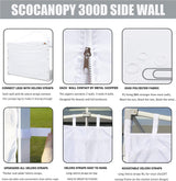 Toldos Laterales SCOCANOPY para Carpa 10x10, Paquete de 3