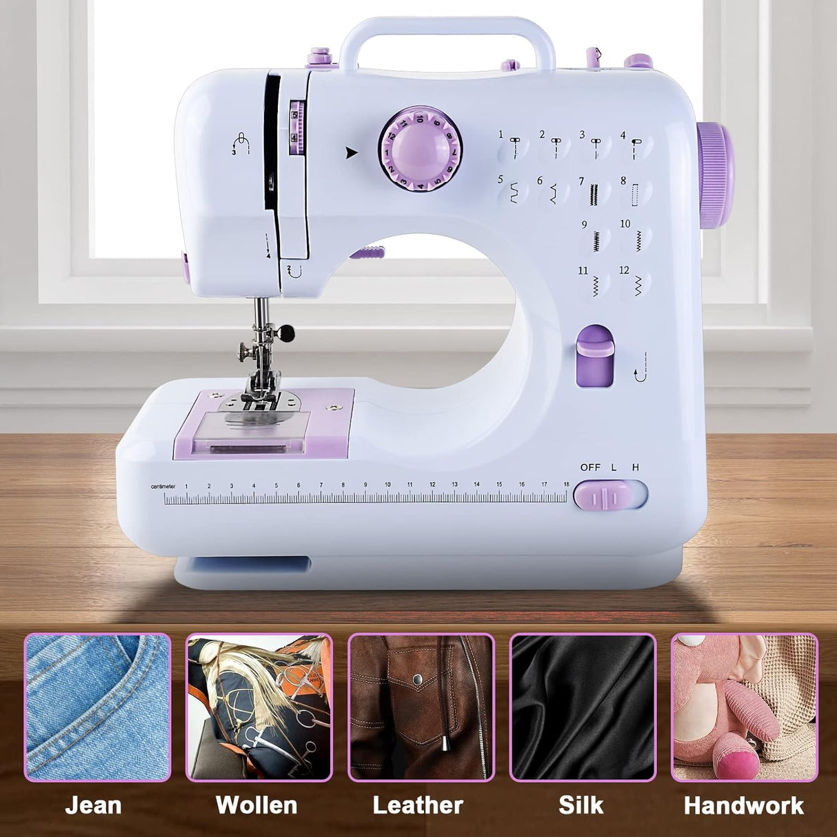 Mini Máquina de Coser para Niños, 12 Puntadas, Kit Incluido