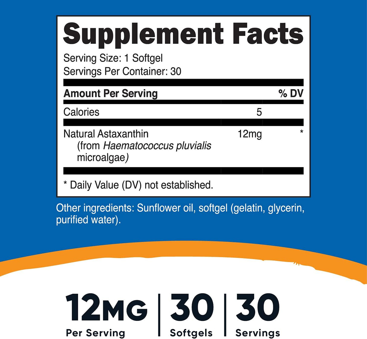 Suplementos Alimenticios Astaxantina  30 cápsulas blandas