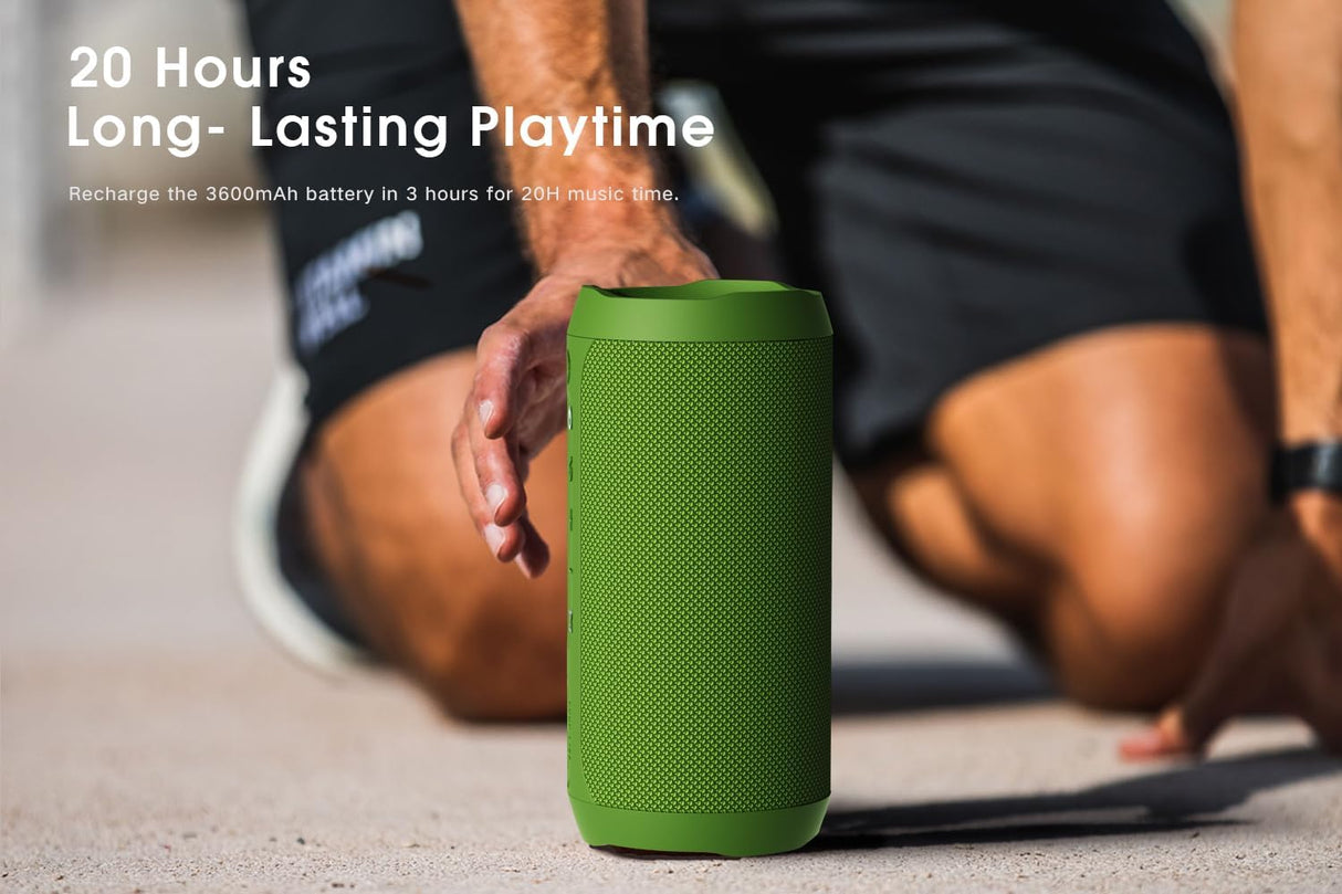 Altavoz Bluetooth Portátil EDUPLINK, Impermeable IPX7, Verde