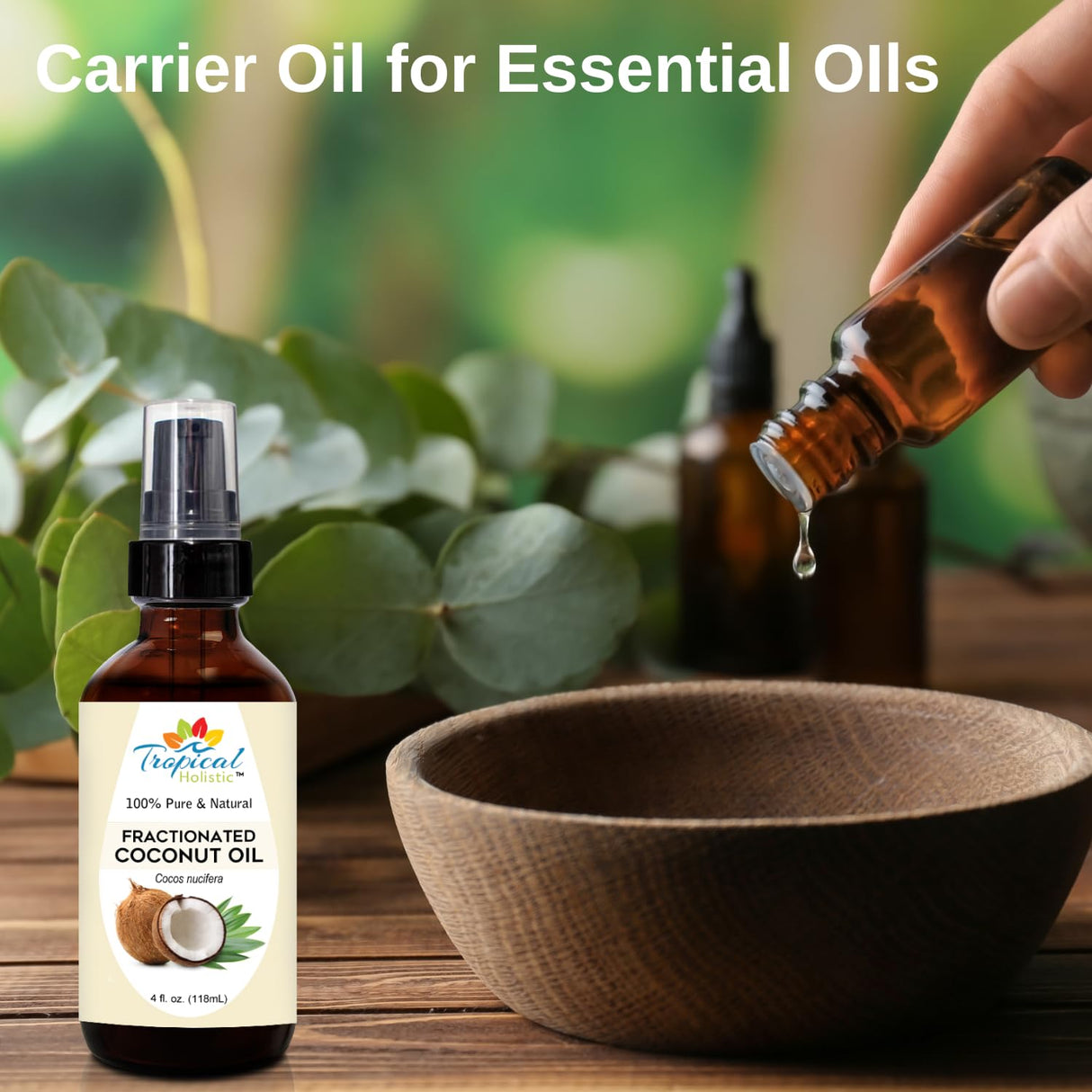 Aceite de coco fraccionado de 4 onzas Tropical Holistic