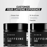 Suplemento de cafeína Kaged 100mg, sin nervios, 100 pastillas