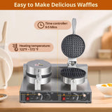 Máquina Waffle Doble Cabeza 110V 2600W Acero Inoxidable