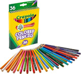 Crayola Juego de lápices de colores, suministros escolares, colores surtidos, 36 unidades, largo
